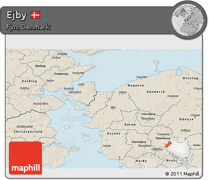 Shaded Relief 3D Map of Ejby