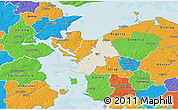 Shaded Relief 3D Map of Ejby, political outside