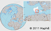 Gray Location Map of Ejby, highlighted country