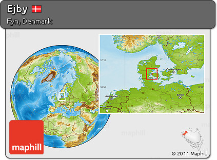 Physical Location Map of Ejby