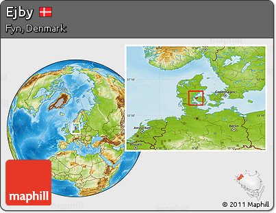 Physical Location Map of Ejby