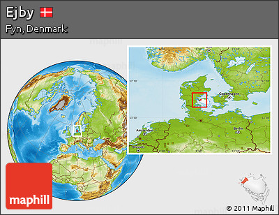 Physical Location Map of Ejby, highlighted parent region
