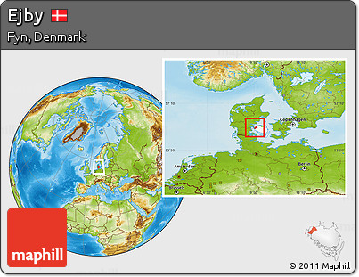 Physical Location Map of Ejby, highlighted parent region