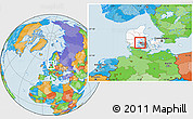 Political Location Map of Ejby, highlighted country, highlighted parent region