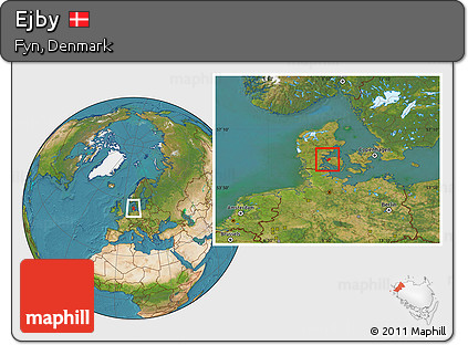Satellite Location Map of Ejby