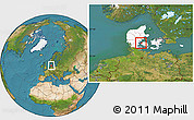 Satellite Location Map of Ejby, highlighted country