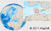Shaded Relief Location Map of Ejby, highlighted parent region