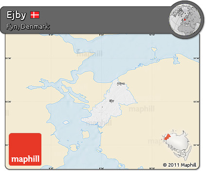 Classic Style Map of Ejby, single color outside
