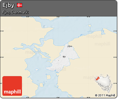 Classic Style Map of Ejby, single color outside