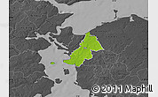 Physical Map of Ejby, darken, desaturated
