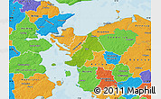 Physical Map of Ejby, political outside