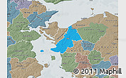 Political Map of Ejby, semi-desaturated