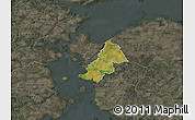 Satellite Map of Ejby, darken, semi-desaturated