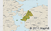 Satellite Map of Ejby, shaded relief outside