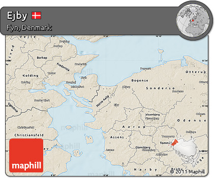 Shaded Relief Map of Ejby