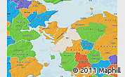 Shaded Relief Map of Ejby, political outside