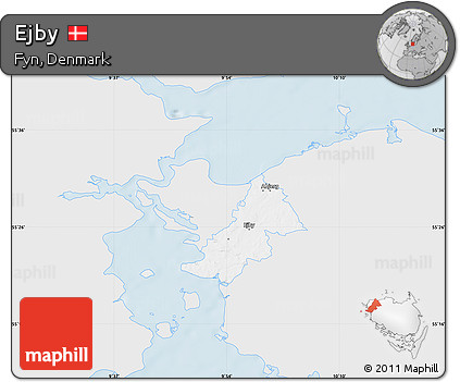Silver Style Map of Ejby, single color outside