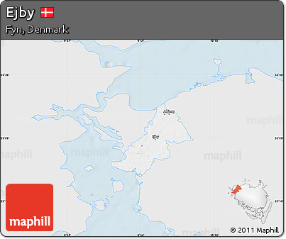 Silver Style Map of Ejby, single color outside
