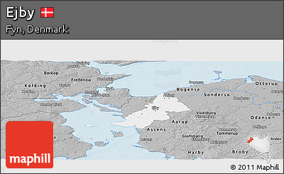 Gray Panoramic Map of Ejby