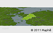 Physical Panoramic Map of Ejby, darken