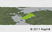 Physical Panoramic Map of Ejby, darken, semi-desaturated