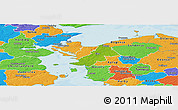 Physical Panoramic Map of Ejby, political outside