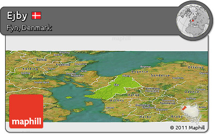 Physical Panoramic Map of Ejby, satellite outside