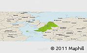 Physical Panoramic Map of Ejby, shaded relief outside