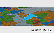Political Panoramic Map of Ejby, darken
