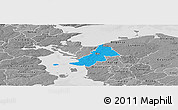 Political Panoramic Map of Ejby, desaturated