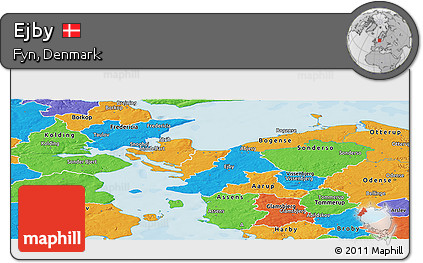 Political Panoramic Map of Ejby