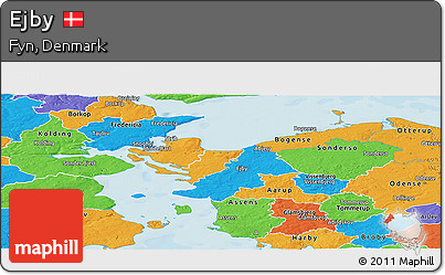 Political Panoramic Map of Ejby