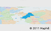 Political Panoramic Map of Ejby, lighten