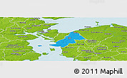 Political Panoramic Map of Ejby, physical outside