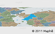Political Panoramic Map of Ejby, semi-desaturated