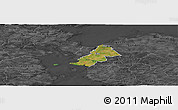 Satellite Panoramic Map of Ejby, darken, desaturated