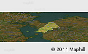 Satellite Panoramic Map of Ejby, darken