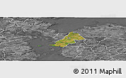 Satellite Panoramic Map of Ejby, desaturated