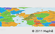 Satellite Panoramic Map of Ejby, political outside