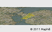 Satellite Panoramic Map of Ejby, semi-desaturated