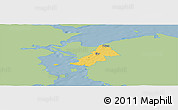 Savanna Style Panoramic Map of Ejby, single color outside