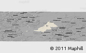 Shaded Relief Panoramic Map of Ejby, darken, desaturated