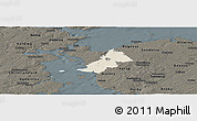 Shaded Relief Panoramic Map of Ejby, darken