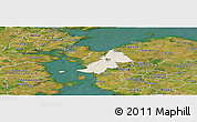 Shaded Relief Panoramic Map of Ejby, satellite outside