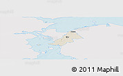 Shaded Relief Panoramic Map of Ejby, single color outside