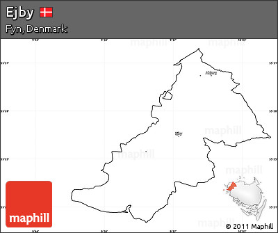 Blank Simple Map of Ejby, cropped outside