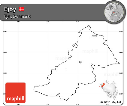 Blank Simple Map of Ejby, cropped outside