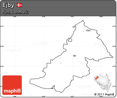 Blank Simple Map of Ejby, cropped outside