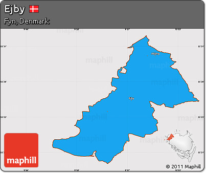 Political Simple Map of Ejby, cropped outside