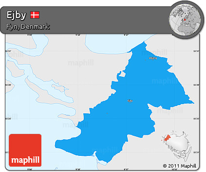 Political Simple Map of Ejby, single color outside